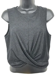 Top corto ligero Beyond Yoga carbón sin mangas detalle envolvente sintético MEDIANO - Imagen 1 de 8