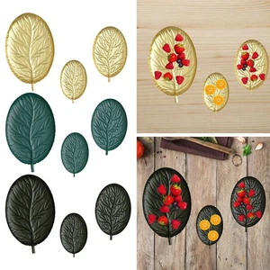 3x Leaf Shaped Serving Trays Decorative Trays for Snack Housewarming Gift - Picture 1 of 19