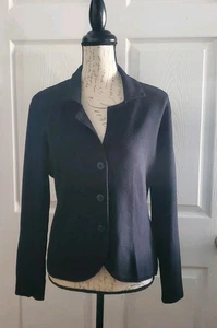 Cryrus schwarze Strickjacke Damen M Knopfleiste Langarm Kragen V-Ausschnitt  - Bild 1 von 6