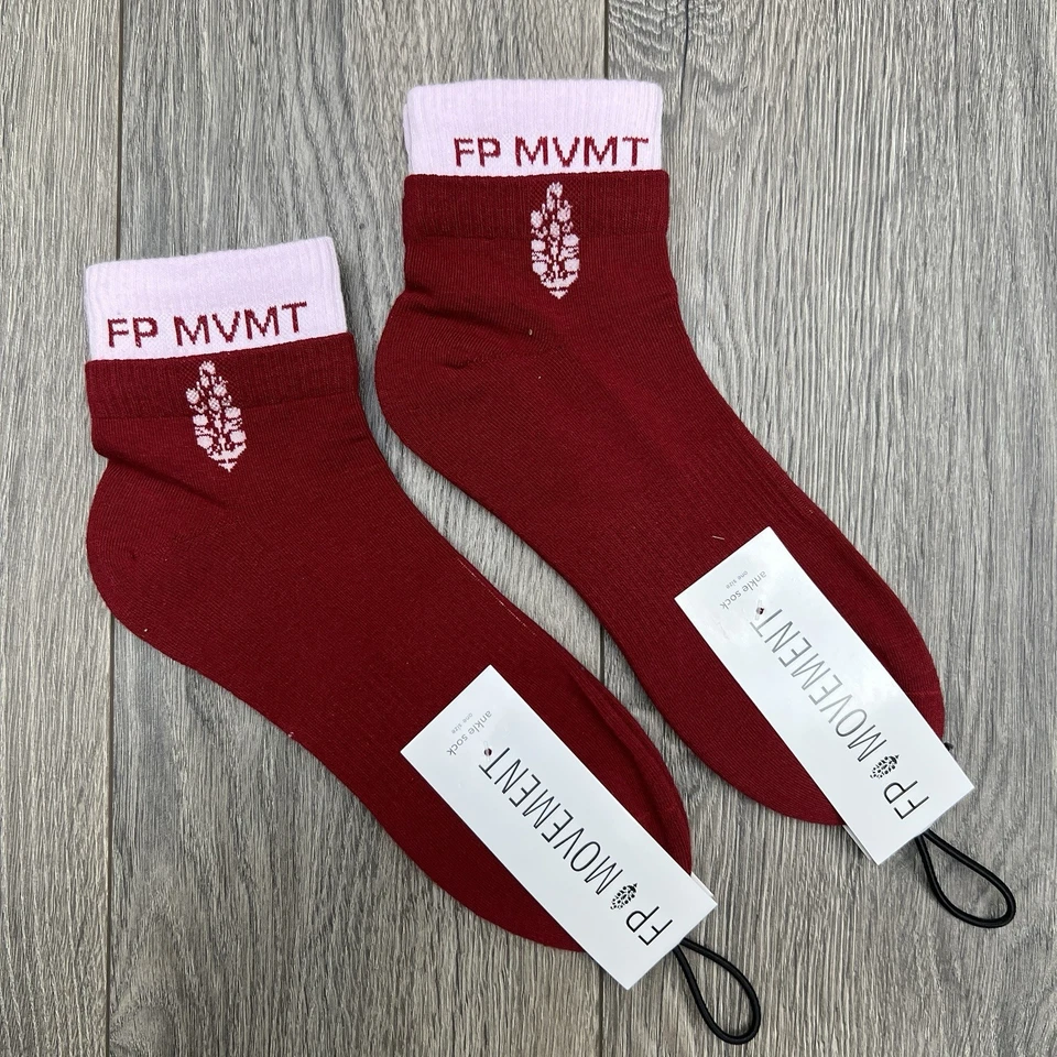 Pack de 2 calcetines Free People Movement Lucky Honey Quarter Bannbutt rosa borgoña Foto 1 de 4