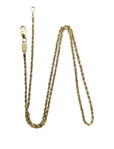 14K Yellow Gold Michael Anthony Rope Chain Necklace Signed 16.5" Long - Picture 1 of 8