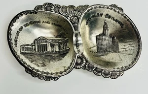 Metal Stamped Metal Cleveland Ash Tray Made In Japan After WWII - Picture 1 of 2