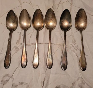 Antiguo juego vintage de 6 cucharas de cena plateadas WMF marcadas 90 - Imagen 1 de 6