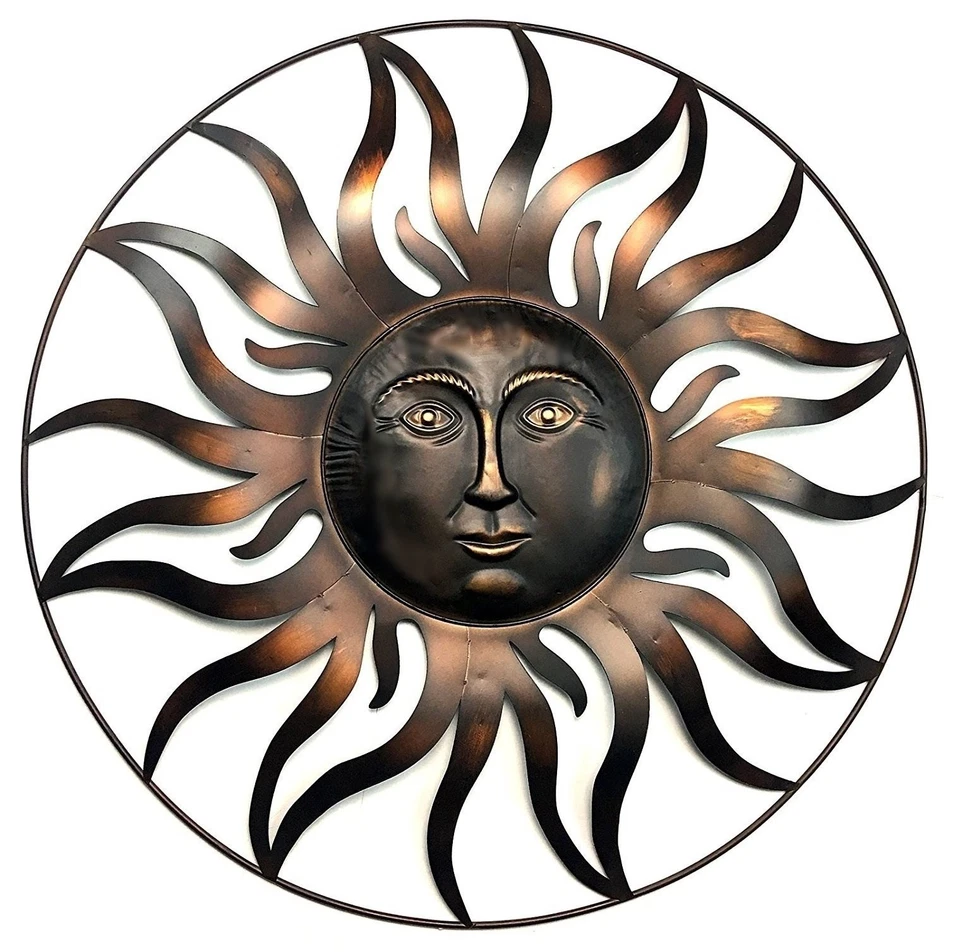 Bellaa 20018 Sun Metal Wall Decor Patio Garden Indoor Outdoor Celetic