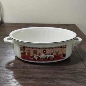 Naif Villeroy Boch Country Scenes Laplau Oval Covered Vegetable Bowl Germany 2QT - Bild 1 von 11