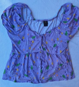 Torrid Disney Prinzessin verworren Puffärmel Bluse Top 3X lila Damen U-Ausschnitt - Bild 1 von 7