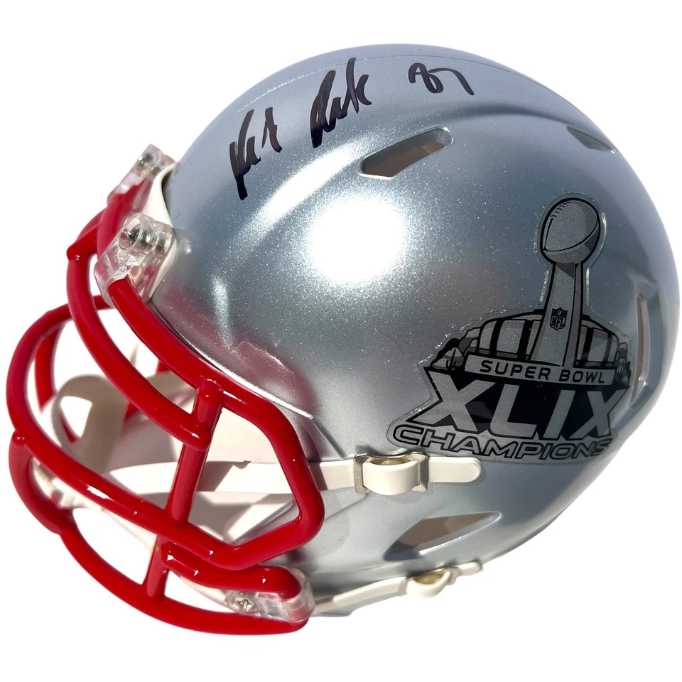 CASCO DE FÚTBOL AMERICANO ROB GRONKOWSKI FIRMADO PATRIOTS SUPER BOWL 49 XLIX JSA Foto 1 de 4