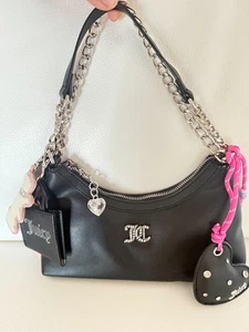 NWT Juicy Couture Juicify Shoulder Bag With Bag Charms black purse - Bild 1 von 7