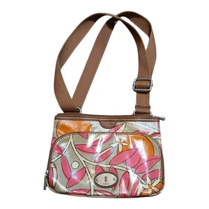 Fossil Key Per Coated Canvas Small Messenger Multicolors Shoulder Bag Purse - Picture 1 of 8