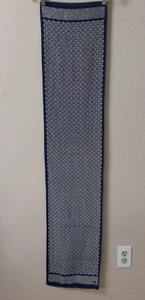 Horay Women Rectangle Scarf Navy White & White 50x10 Very Soft 4867 - Picture 1 of 6