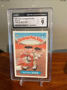 No Way Jose 1986 Garbage Pail Kids Series 4 CGC 9 Mint GPK - Picture 1 of 1