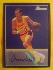 2009-10 Bowman 48 Jerry West Auto Black Border Los Angeles Lakers NBA HOF #12/48