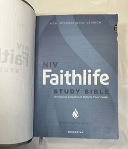 NIV, Faithlife Study Bible - Leathersoft Cover, 2017 Edition, Immaculate - Picture 1 of 18