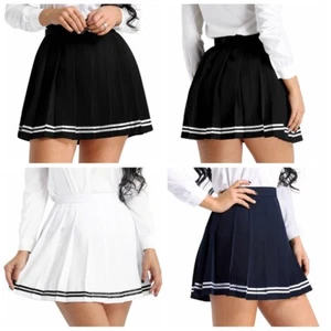 US Women's Pleated A-line Mini Skirt Japanese Anime Schoolgirls Cosplay Costume - Picture 1 of 30