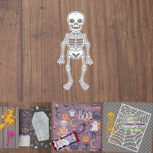 Shorter Smiling Skeleton Cutting Die – Halloween X-Ray Bones Doctor Pirates + - Picture 1 of 8