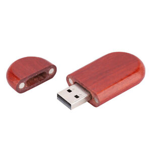 Oval Rosewood Wooden USB 2.0 Flash Memory Drive Storage Stick With Box U Dis ZZ1