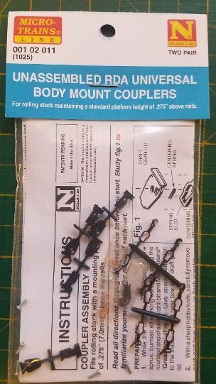 N Micro Trains 001 02 011 (1025) Unassembled RDA Universal Body Mount Couplers  - Image 1 of 1