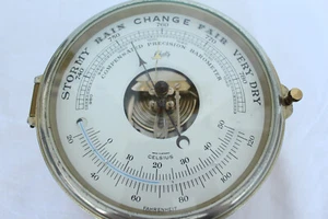DECORATIVE SHIP BAROMETER BY SCHATZ, MADE IN GERMANY #12398 - Picture 1 of 5