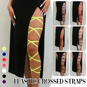 2Pcs Womens Harness Legs Strap Sexy Leg Loop Elastic Body Harness Clubwears - Picture 1 of 19