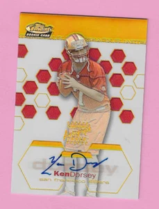 Tarjeta autógrafa 2003 Finest Gold Refractor #131 Ken Dorsey - serie #18/50 -49ers - Imagen 1 de 2