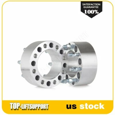 2x 3 inch 8x6.5 Wheel Spacers 14x1.5 For Chevy Silverado GMC Sierra 2500 3500 HD - Image 1 of 4