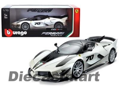Bburago 1:18 Ferrari FXX-K EVO #70 White Diecast Model Race & Play 18-16012WH - Image 1 of 3