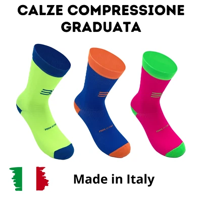 Calze running compressione graduata elastiche Calzini sportivi corti unisex - Image 1 of 4
