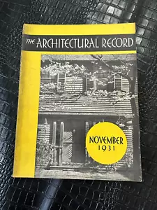 November 1931 Architectural Record architecture Magazine - Picture 1 of 1