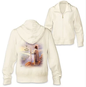 Bradford Exchange I Am With You Always Women's Full zip Hoodie Sweater Jacket XL - Picture 1 of 4