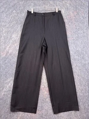 Pantalones para mujer Lauren Ralph Lauren 12 gris lana rayas pierna ancha clásicos modernos Foto 1 de 4