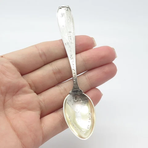 925 Sterling Silver Antique Gorham C.C. Adams & Co. Brooklyn Bridge Spoon Cover