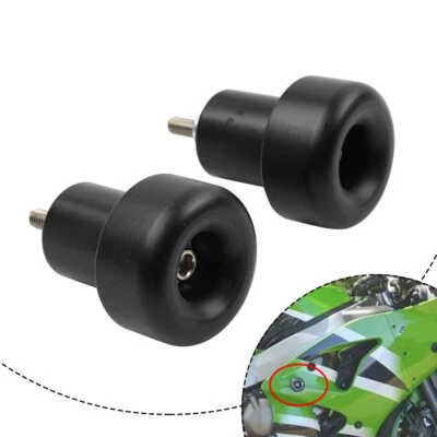 Deslizadores de cuadro sin corte para Kawasaki ZZR600 Ninja 636 ZX6 ZX6R ZX9 ZX9R ZX12 negros Foto 1 de 4