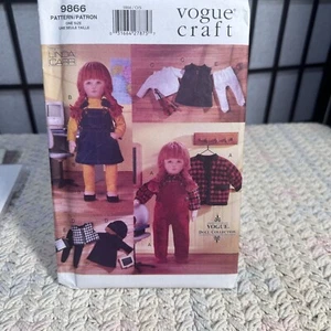 Vogue Craft Doll Clothes Sewing Pattern 9866 Girls One Size - Picture 1 of 2