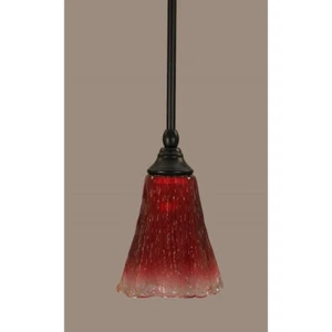 Toltec Stem Mini Pendant, Black, 5.5" Raspberry Crystal - 23-MB-726 - Picture 1 of 1
