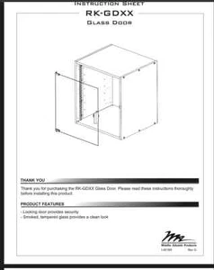 MIDDLE ATLANTIC RK-GD14 Smoked Tempered Glass Door For RK, GD Series Racks - Picture 1 of 8