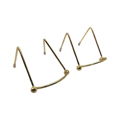 Caballete dorado de latón soporte de exhibición para placas fósiles lote de 2 de colección 4"x3" Foto 1 de 3