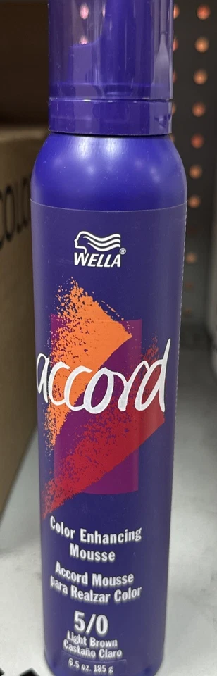 Mousse Wella Accord mejora el color 5/0 marrón claro 6,5 OZ RARA Foto 1 de 4