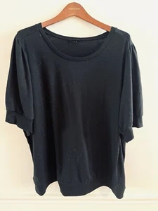 Maglione Torrid nero stampa stelle elasticizzato girocollo manica corta top 4X - Foto 1 di 6