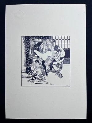 Erotischer Kunstdruck von Franz von Bayros Titel „Ooh I‘m coming“  von 1894 Wank - Bild 1 von 2