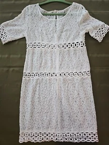 Jessica Simpson Size 12 White Lined Dress - Picture 1 of 10
