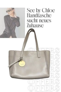 See by Chloé Damen Tasche Taupe Leder Handtasche Ledertasche Mittel - Bild 1 von 8