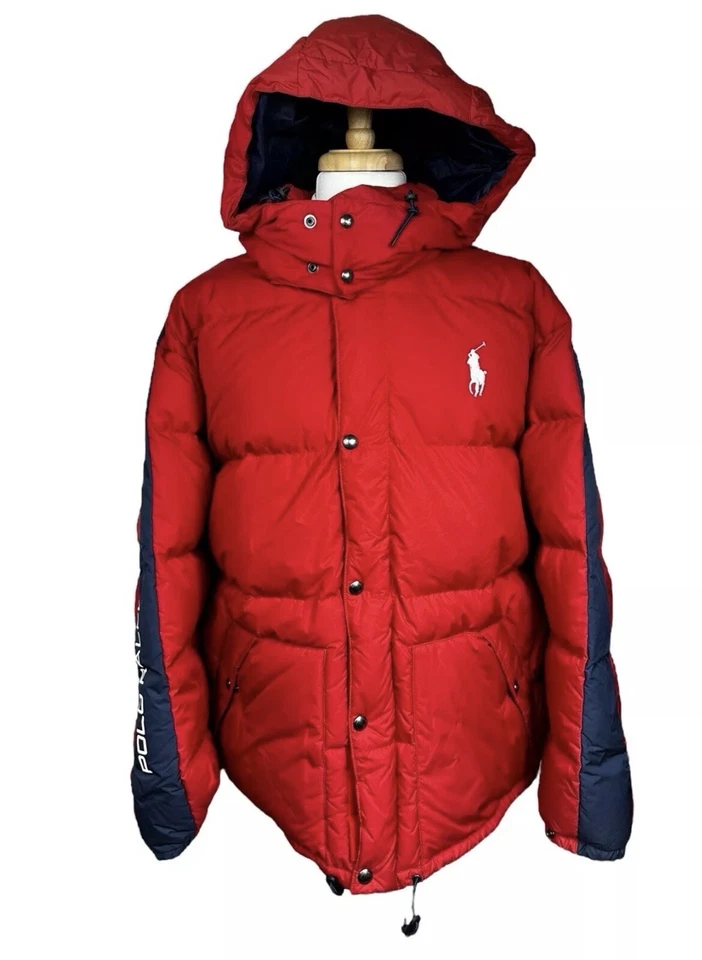 Chaqueta roja Polo Ralph Lauren pesada con capucha cremallera completa talla 2XLT NUEVA CON ETIQUETAS Foto 1 de 4