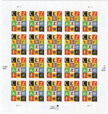 Scott #4196 Celebrate Letters Sheet of 20 Stamps - MNH - Image 1 of 2