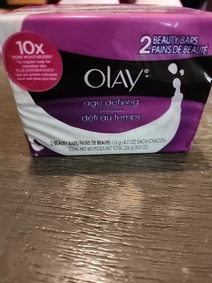 2 Bars Olay Age Defying Moisturizing White Soap 8 Oz Total New Old Stock - Image 1 of 3