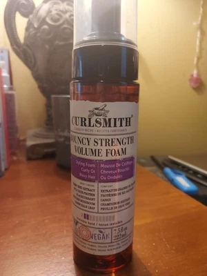 Curlsmith Bouncy Strength Volume Foam Cabelo Encaracolado ou Ondulado 7,5 fl oz Novo-Sem Caixa - Imagem 1 de 3