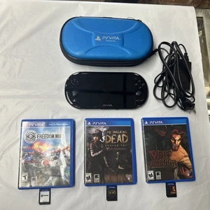 Sony PlayStation Vita (PCH-2001) PS Vita Black w USB Charger and Games - Picture 1 of 14