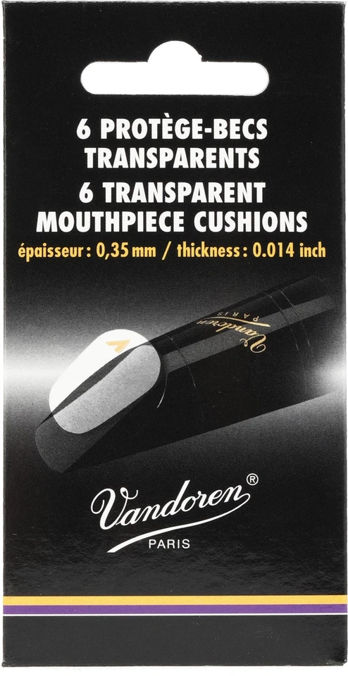 Cojines de boquilla Vandoren VMC6 - transparentes, delgados (paquete de 6) (paquete de 2) paquete Foto 1 de 1