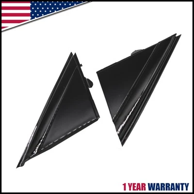 Fit 12-19 For FIAT 500 Gloss BLACK LEFT & RIGHT DOOR MIRROR FLAG COVER MOLDINGS - Image 1 of 4