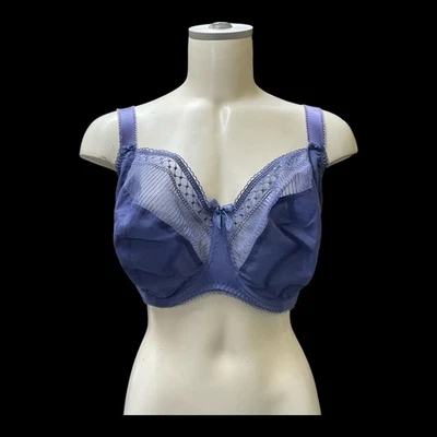 Sujetador Bravissimo 30JJ azul y púrpura con aros balconette transparente Foto 1 de 4