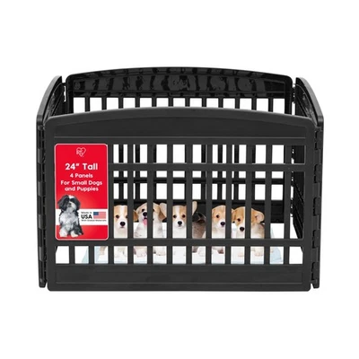 美国 24 英寸 4 面小狗围栏,35 x 35 x 24,狗围栏,狗游戏围栏室内... — 第 1/4 张图片
